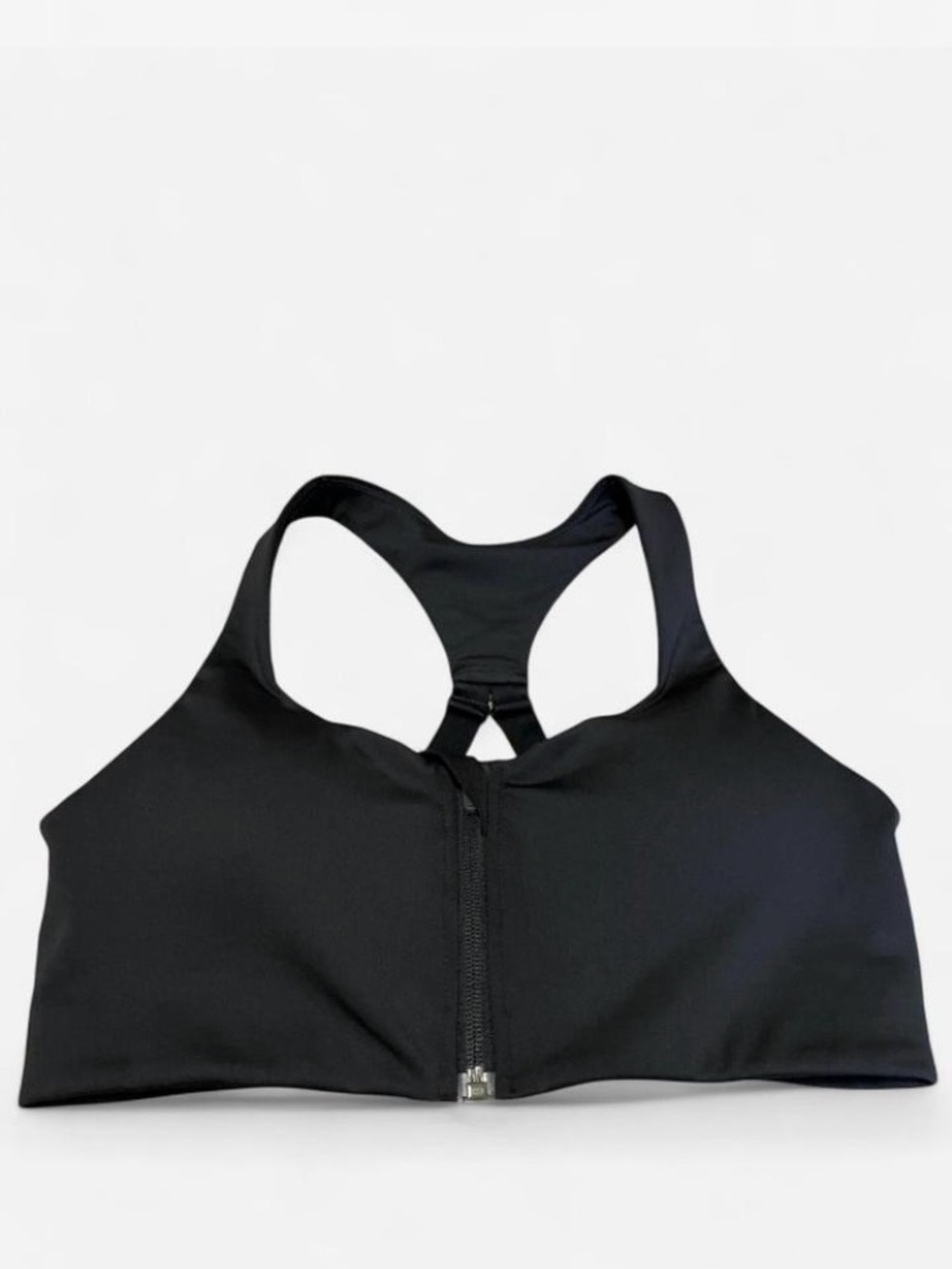 New Balance Black Front-Zip Clasp Close Racerback High Impact Sports Bra